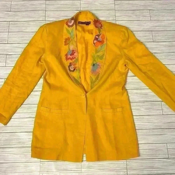 Linen Embroidered Southwestern Blazer - Picture 1 of 4